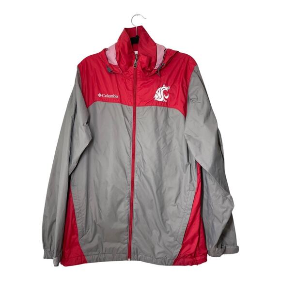 WSU Washington State University Cougars Windbreaker Jacket Mens Small Hooded - Picture 1 of 6